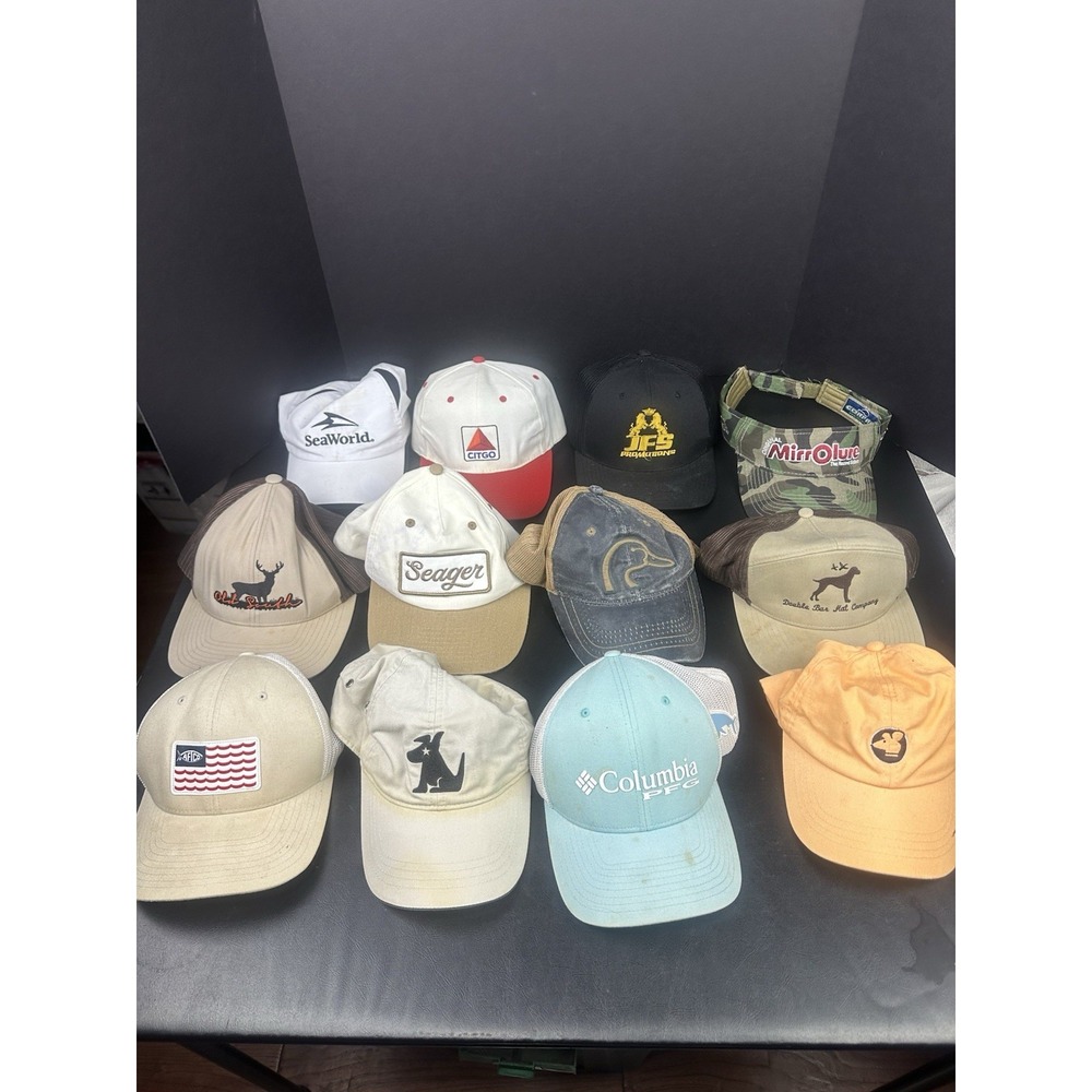 Reseller Hat Lot Of 12 Wash & Wear Aftco Seager Columbia Sirius Sea World Ducks